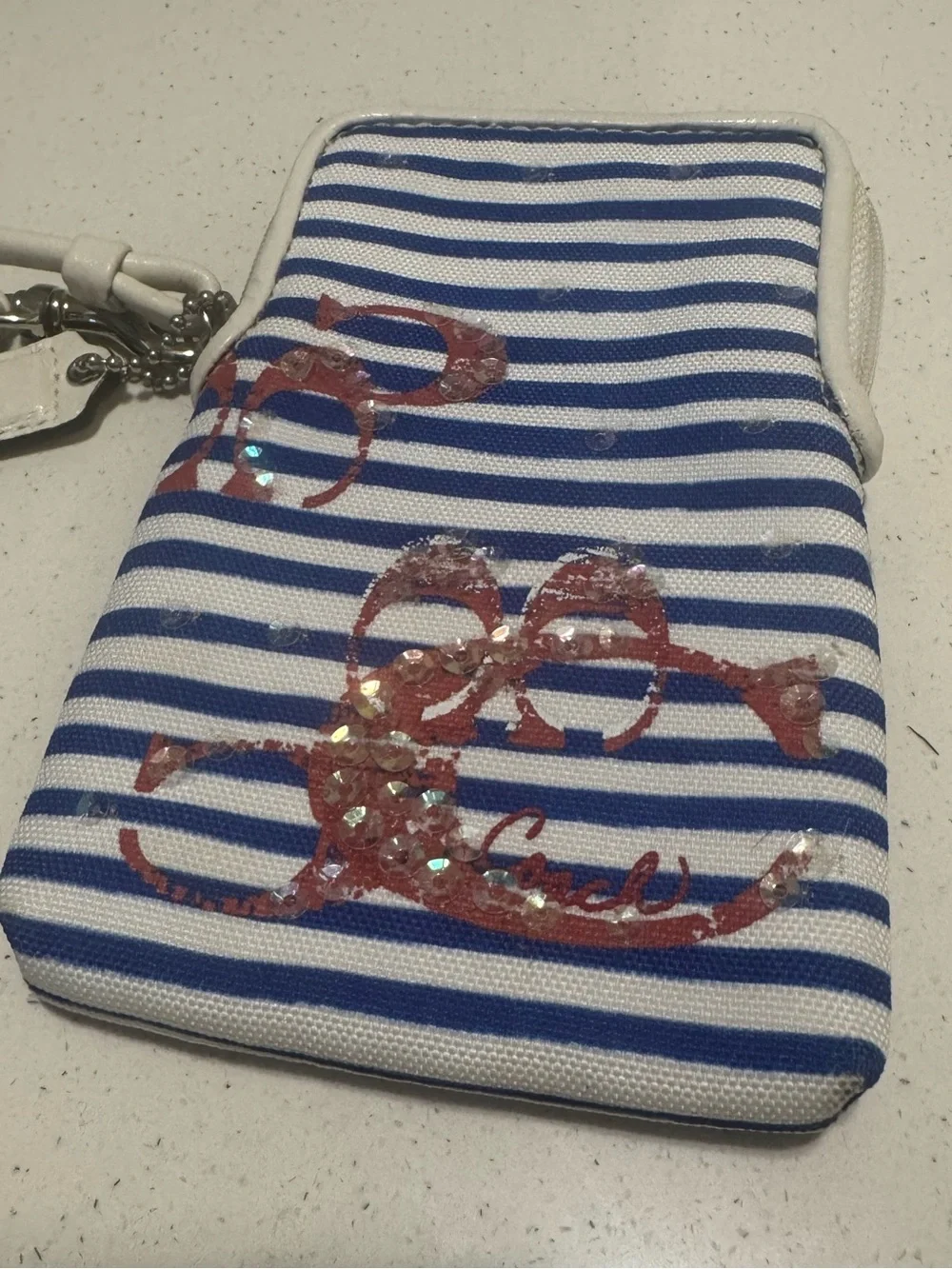 💯 Auth Coach nautical poppy wallet set